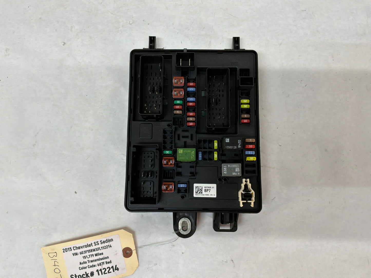 2015 Chevy SS Sedan Rear Trunk Fuse Relay Body Harness Junction Box Block Panel OEM
