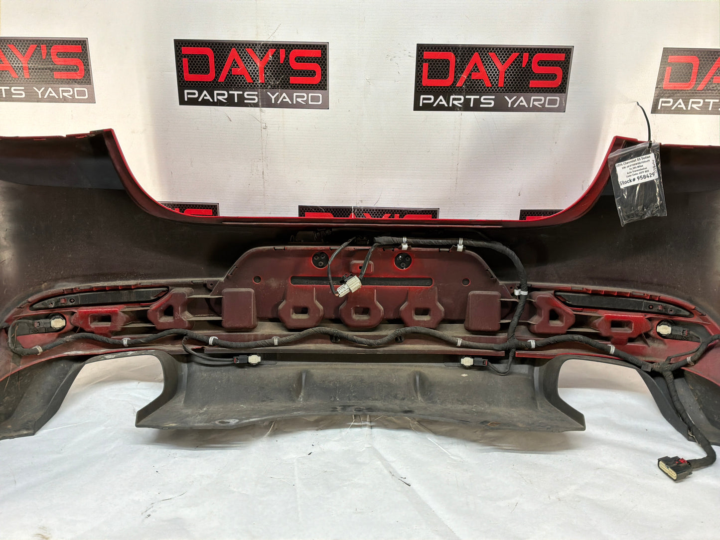 2014 Chevy SS Sedan Complete Rear Bumper Cover Panel Red OEM - Day's Parts Yard