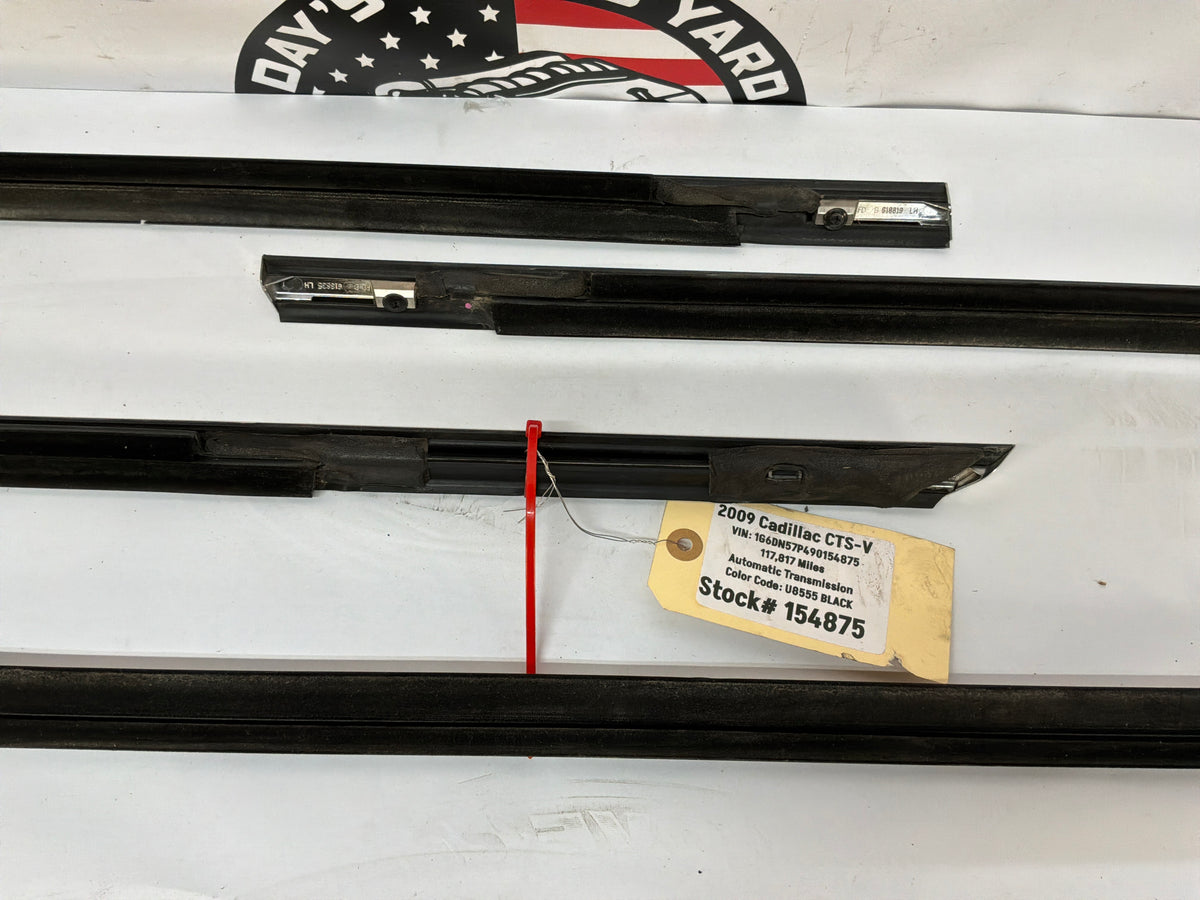 2009 Cadillac CTS-V Front & Rear Door Window Belt Molding Trim OEM
