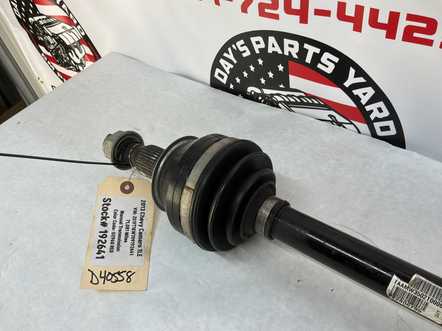 2013 Chevy Camaro 1LE LH Driver CV Axle Half Shaft OEM