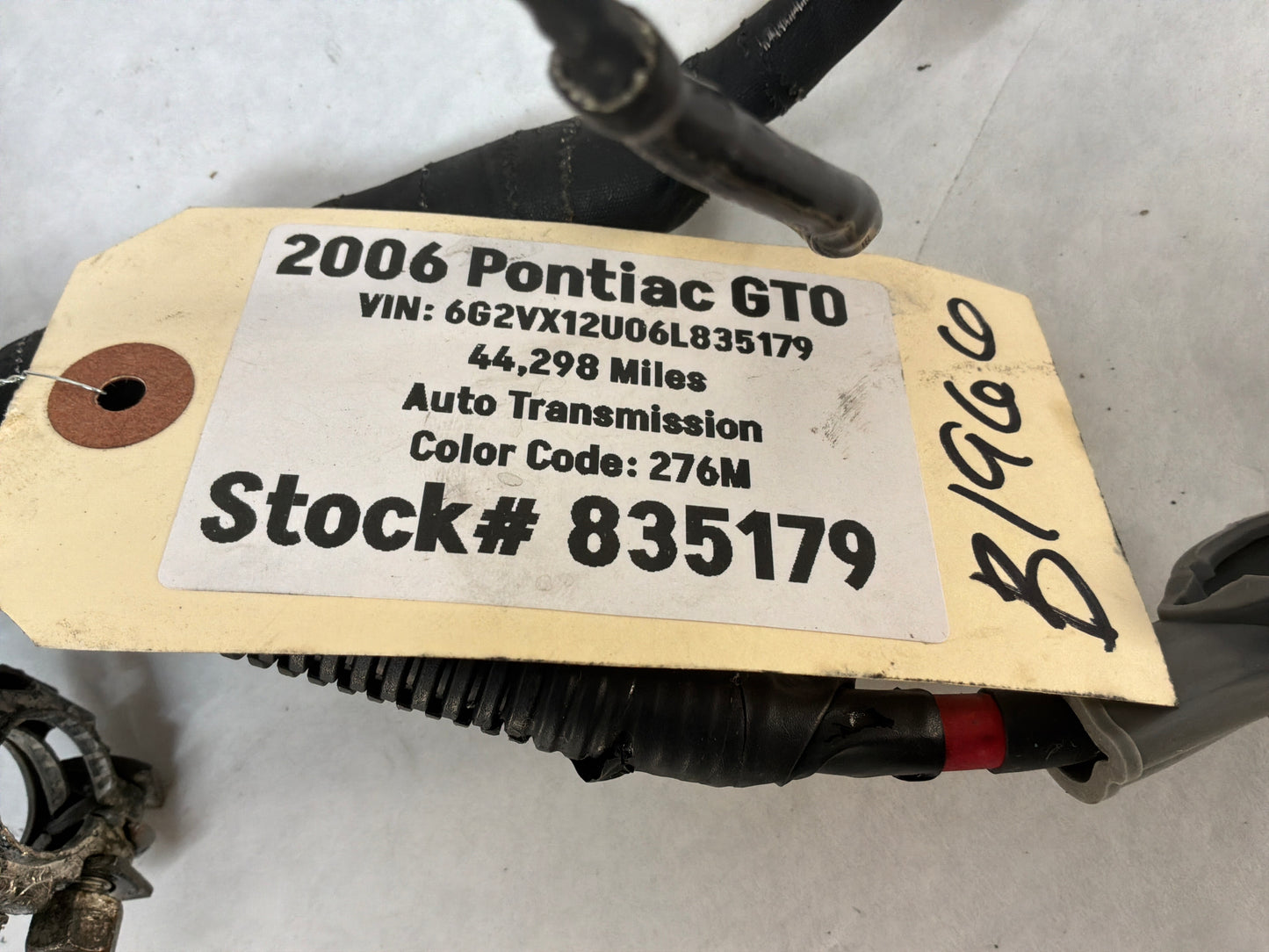 2006 Pontiac GTO Starter Alternator Positive Negative Battery Cable Wire Wiring Harness OEM