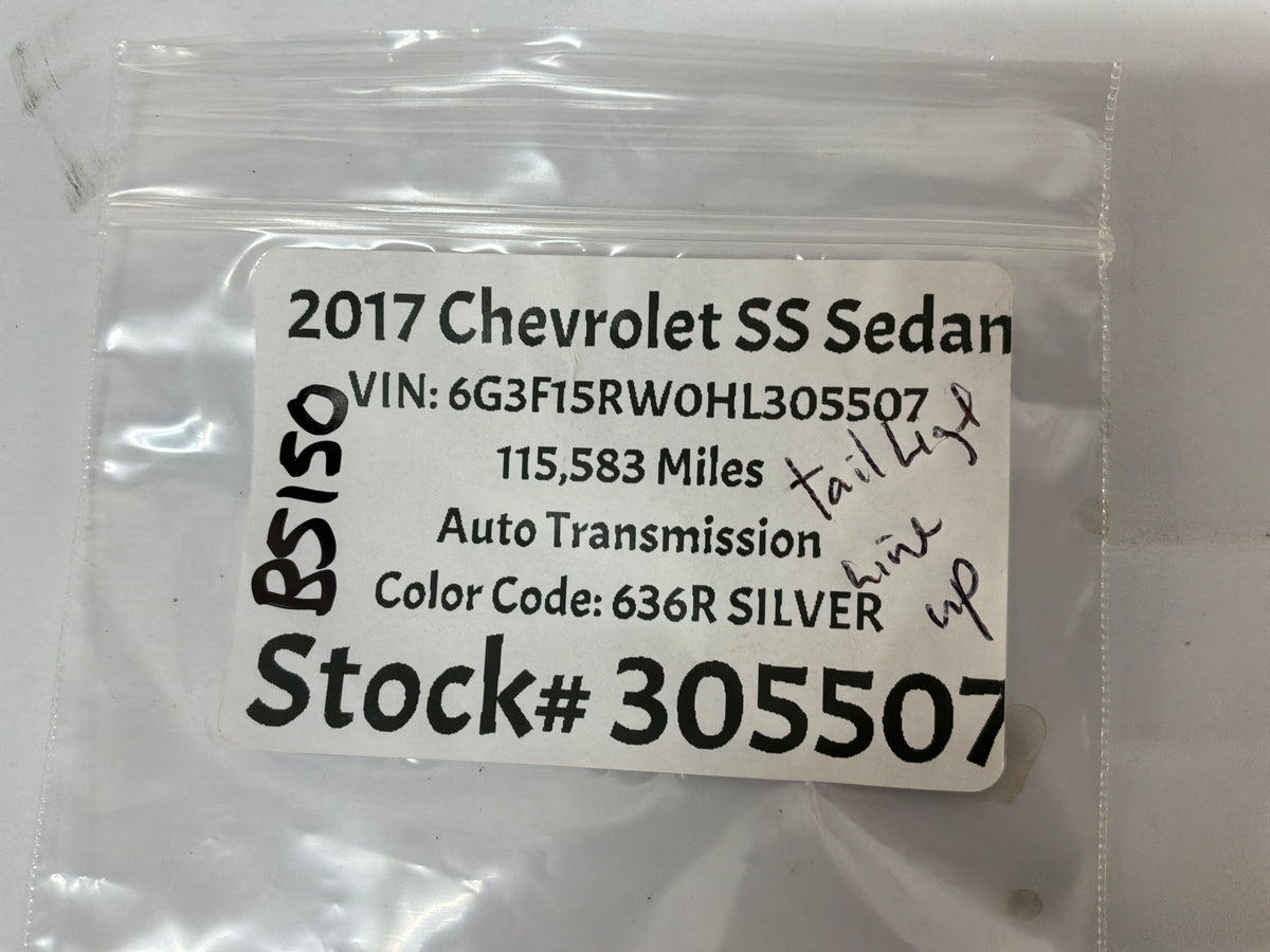 2017 Chevy SS Sedan Taillight Tail Light Line Up Pins OEM