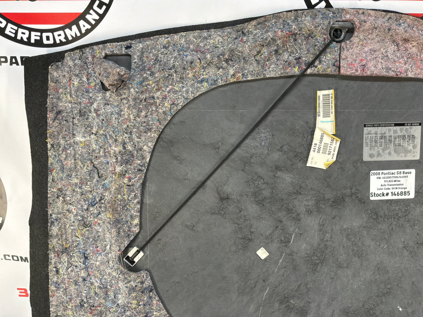 2008 Pontiac G8 Base Spare Tire Trunk Compartment Floor Carpet Mat Panel Cover OEM