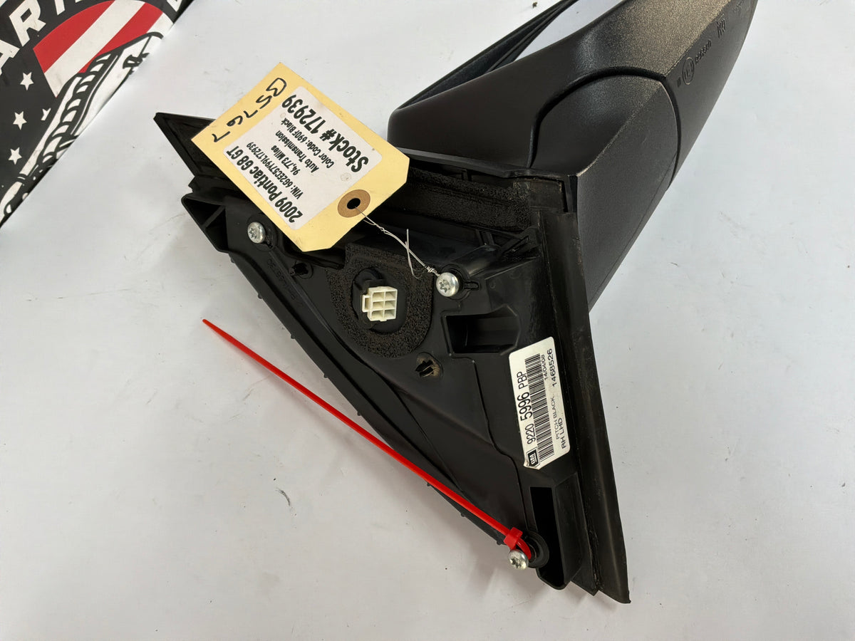 2008 Pontiac G8 GT RH Passenger Exterior Side Mirror Black OEM - Day's Parts Yard