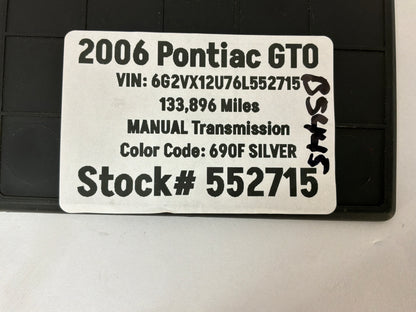 2006 Pontiac GTO Center Console Dash Storage Compartment Rubber Insert OEM