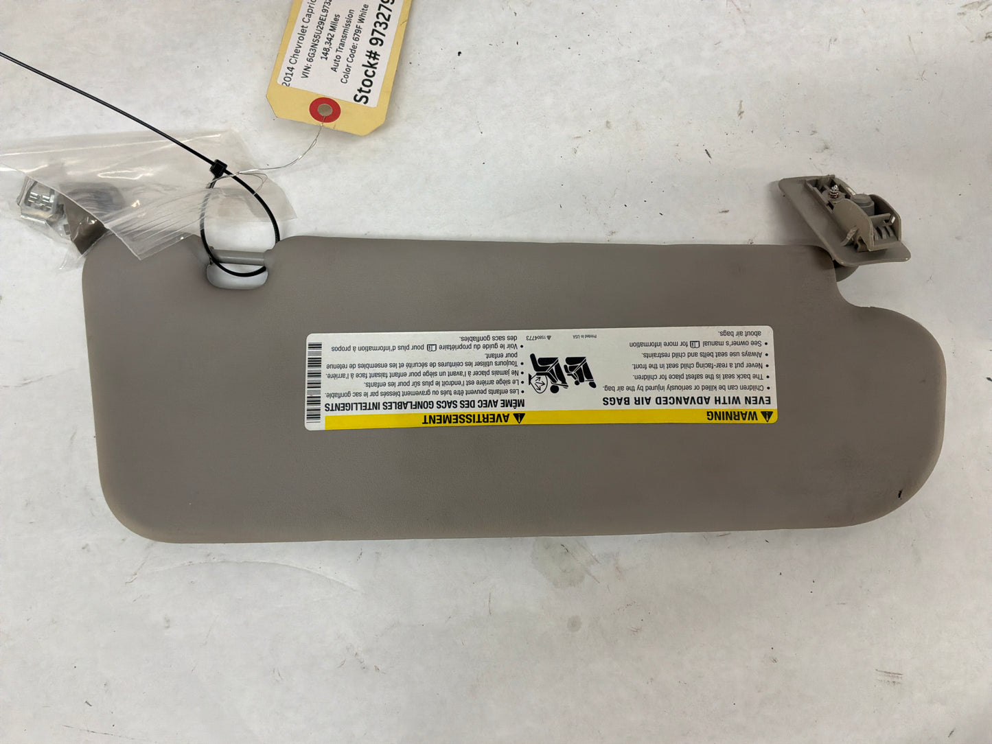 2014 Chevy Caprice PPV RH & LH Sun Visor Sunvisor Sun Shade OEM