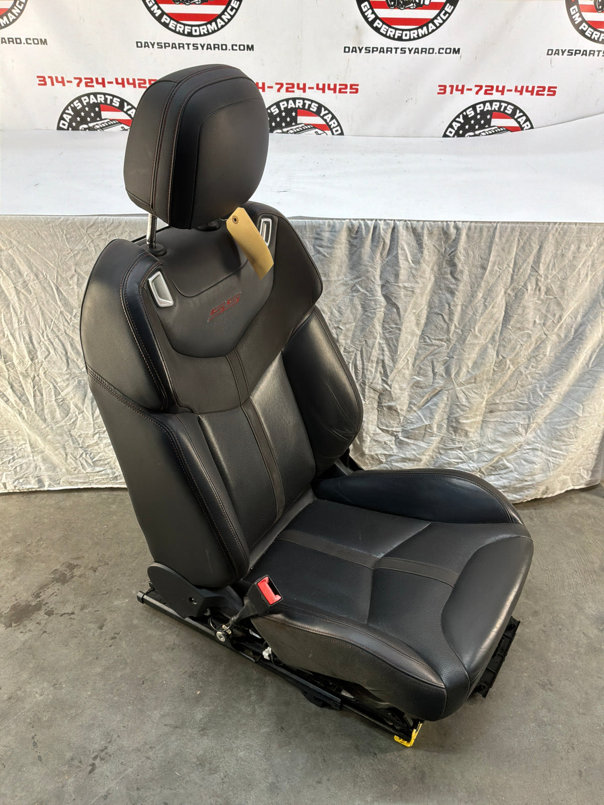 2017 Chevy SS Sedan Front LH Driver Seat Black Leather Alcantara Suede OEM