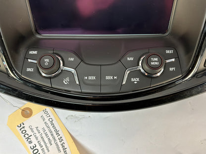 REPICTURE WITH THE RADIO B5487 2017 Chevy SS Sedan Navigation Display Radio CD Player Face Plate Screen Control Bezel Black Trim OEM - Day's Parts Yard