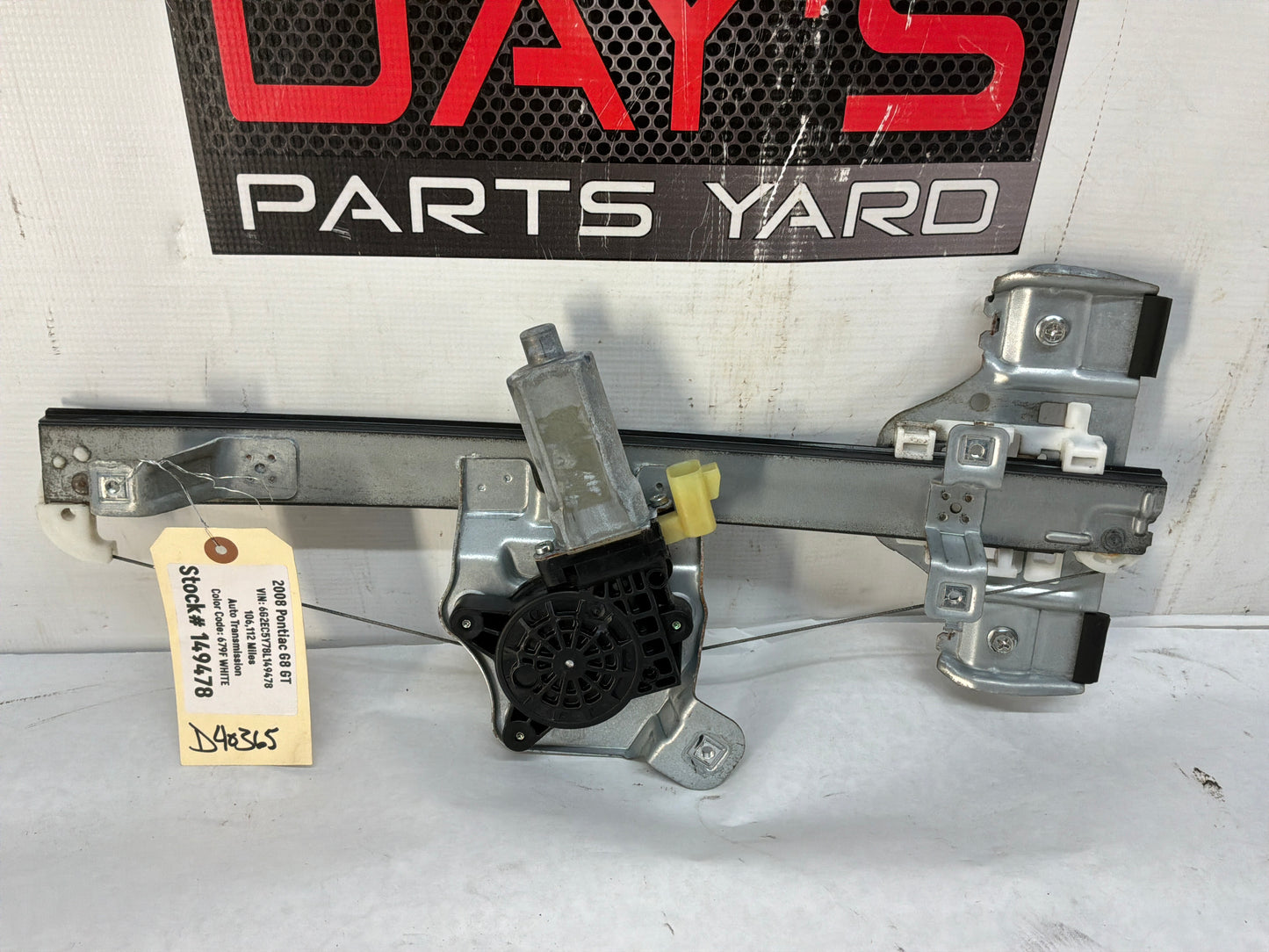 2008 Pontiac G8 GT LH Driver Rear Door Window Regulator Motor OEM