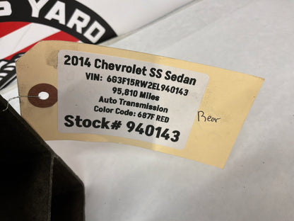 2014 Chevy SS Sedan Rear Bumper Impact Reinforcement Bar OEM