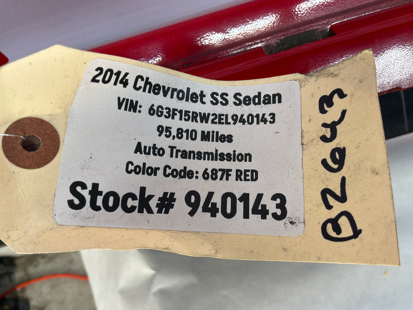 2014 Chevy SS Sedan LH Driver Rocker Molding Side Skirt Panel Red OEM