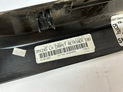 2007 Chevy C6 Corvette Convertible LH Driver Interior Carpet Retainer Sill Scuff Trim Cover Kick Panel OEM