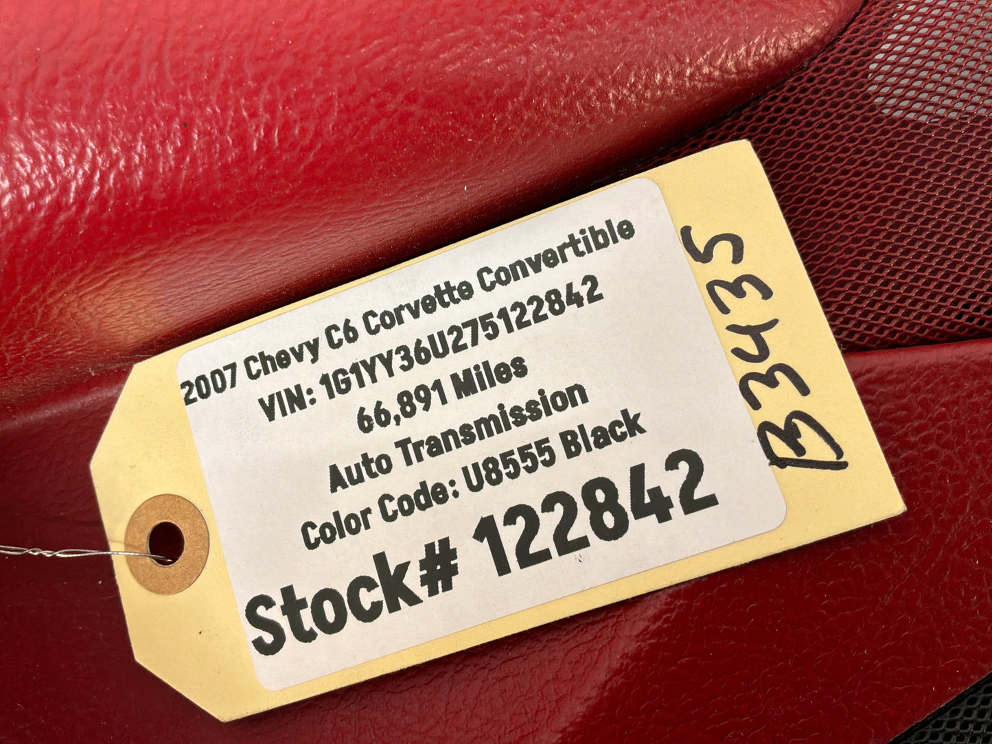 2007 Chevy C6 Corvette Convertible RH Passenger Interior Door Panel Red OEM