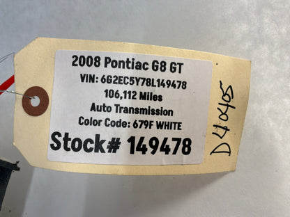 2008 Pontiac G8 GT RH Passenger Rocker Molding Side Skirt Panel Trim White OEM