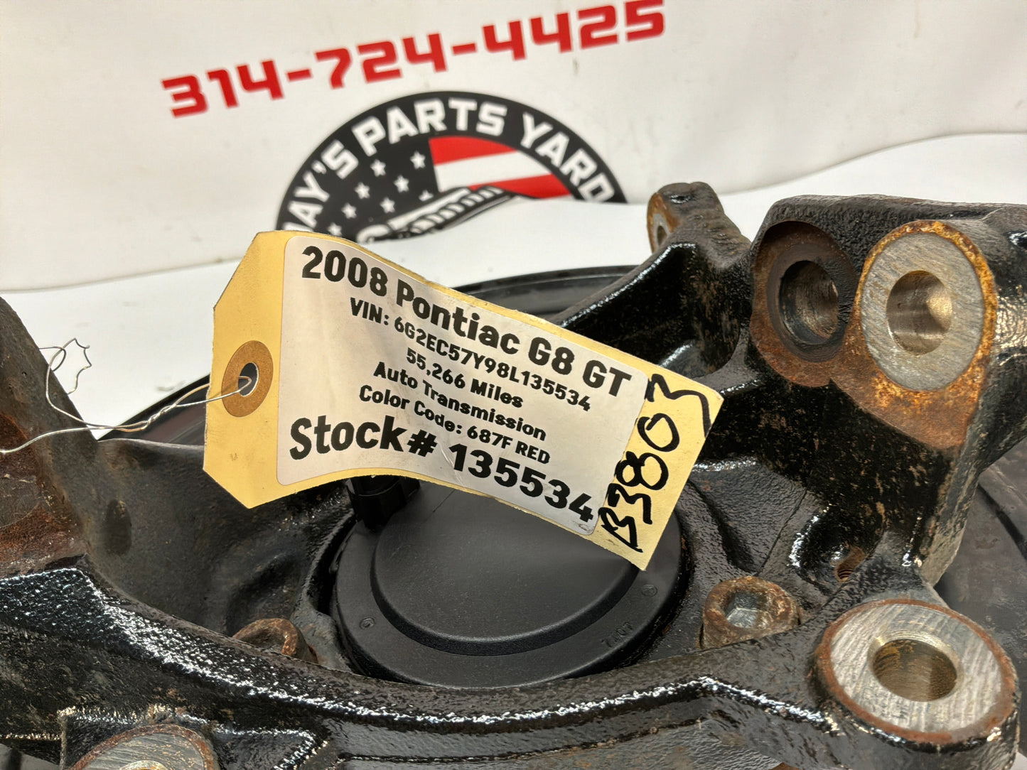 2008 Pontiac G8 GT LH Driver Front Suspension Spindle Knuckle Hub Assembly OEM