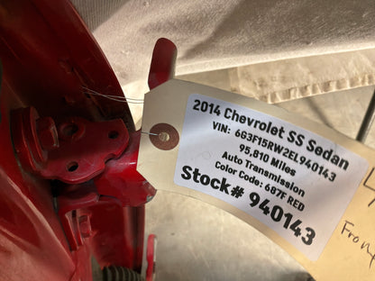 2014 Chevy SS Sedan LH Driver Front Exterior Door Red OEM