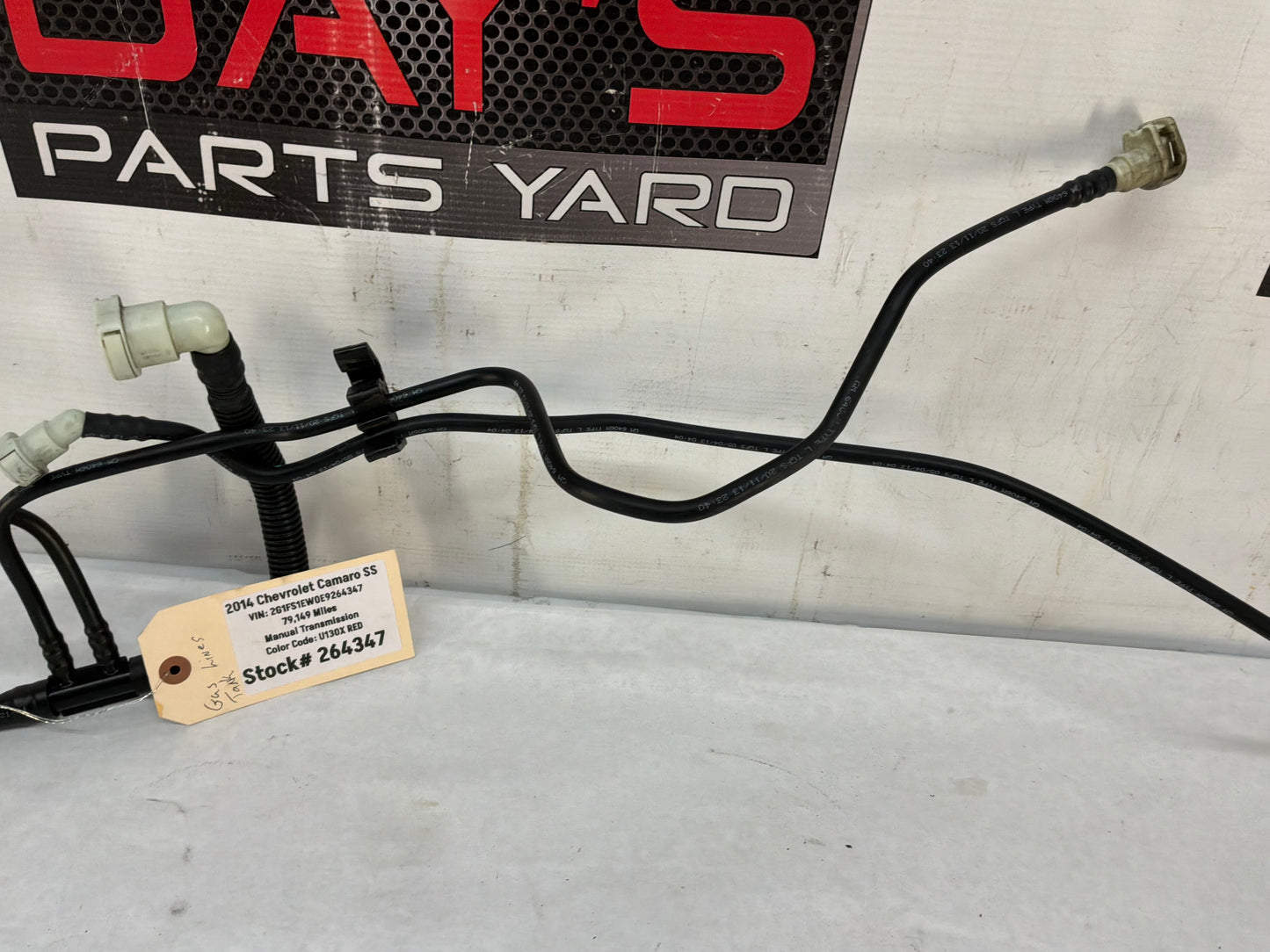 2014 Chevy Camaro SS Fuel Gas Tank Lines Hoses Tubes Wiring Wire Harness OEM - Day's Parts Yard