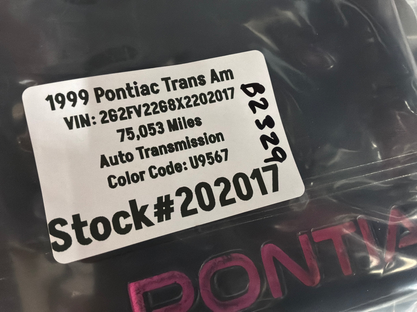 1999 Pontiac Trans Am WS6 Owners Manual Book Booklet OEM