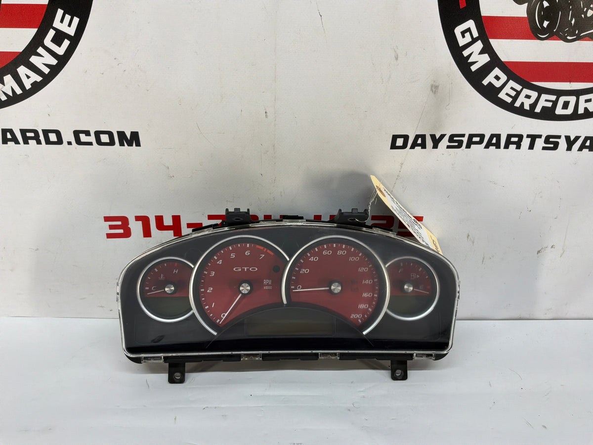2006 Pontiac GTO Gauge Cluster Speedometer Instrument Panel OEM Red 51K