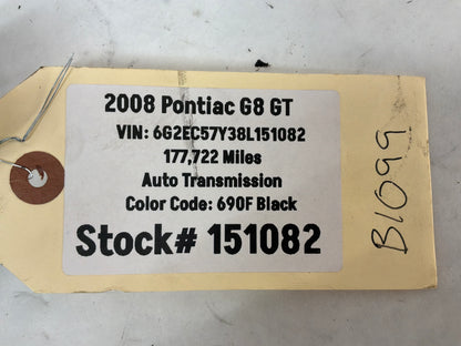 2008 Pontiac G8 GT LH Driver Rear Door Window Regulator Motor OEM