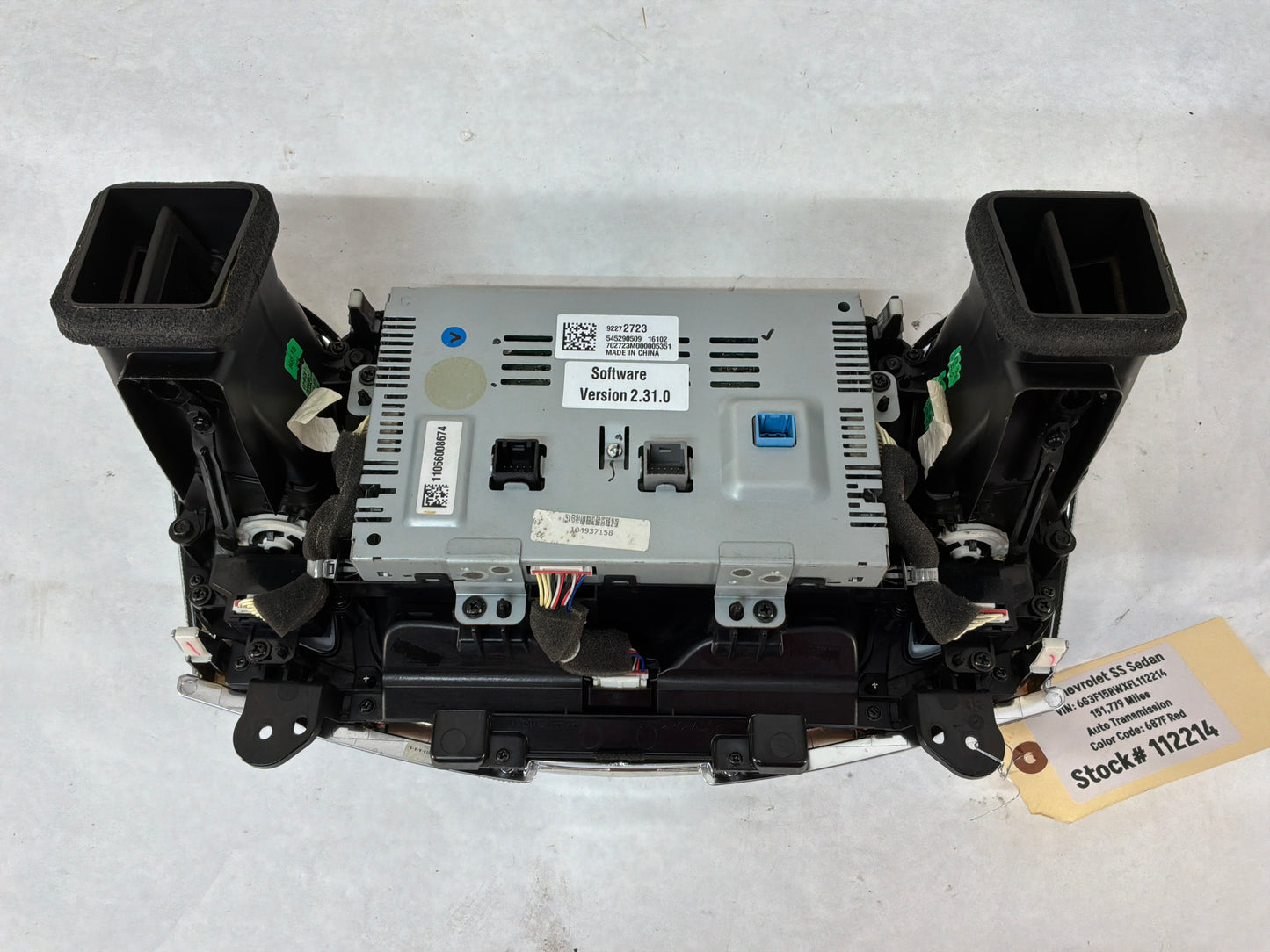 2015 Chevy SS Sedan Navigation Display Radio Stereo Receiver Face Plate OEM