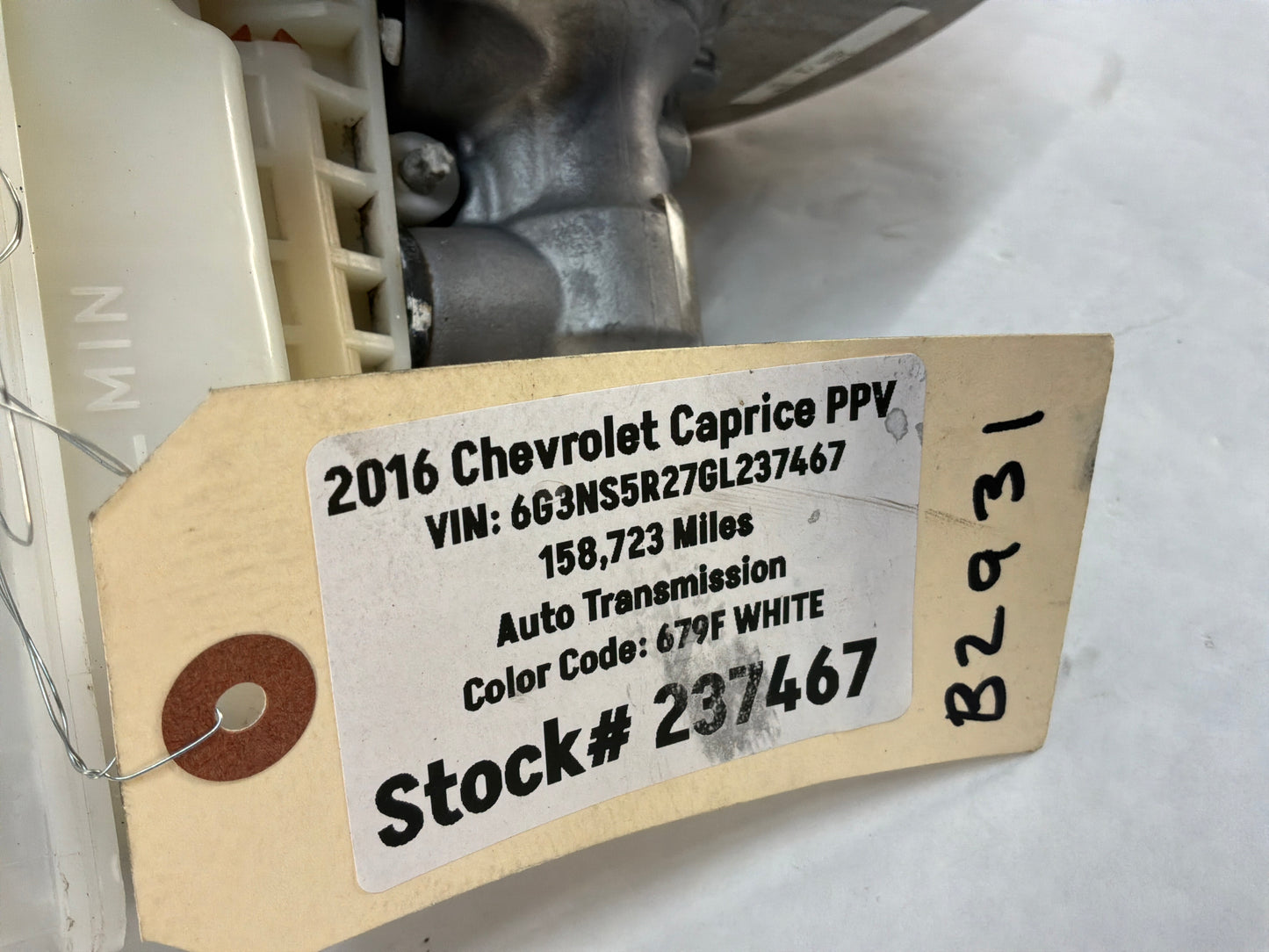 2016 Chevy Caprice PPV Brake Booster Master Cylinder Reservoir Assembly OEM