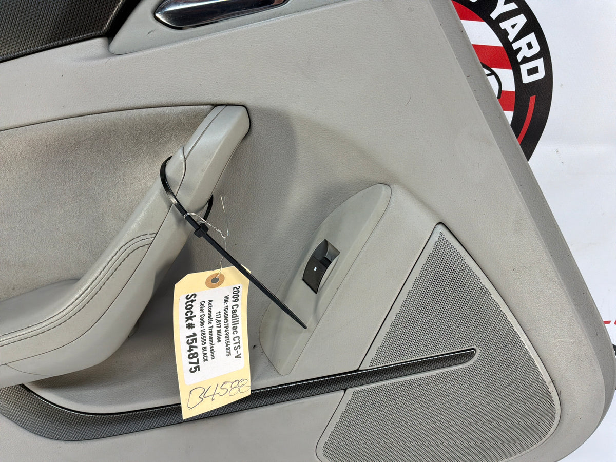 2009 Cadillac CTS-V LH Driver Rear Interior Door Panel OEM Titanium