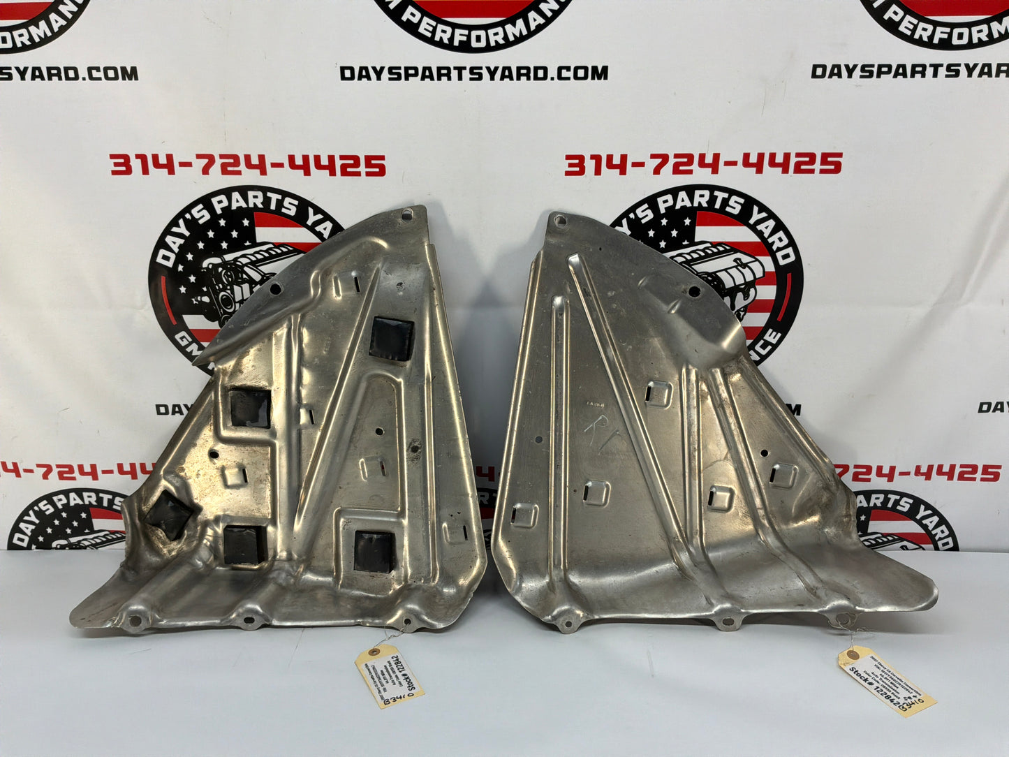 2007 C6 Corvette Convertible RH & LH Fuel Gas Tank Heat Shield Straps OEM