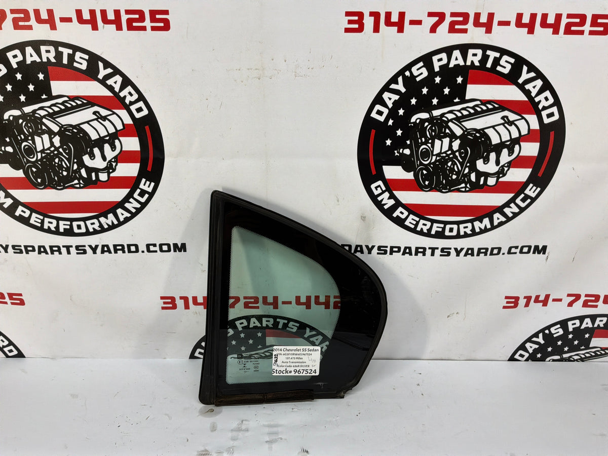 2014 Chevy SS Sedan LH Driver Rear Door Quarter Window Glass OEM