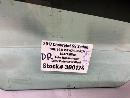2017 Chevy SS Sedan LH Driver Rear Door Window Glass OEM