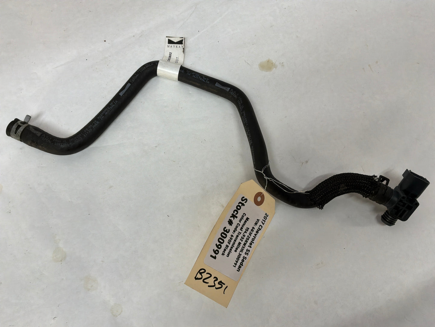 2017 Chevy SS Sedan Brake Booster Vacuum Hose Line Tube OEM
