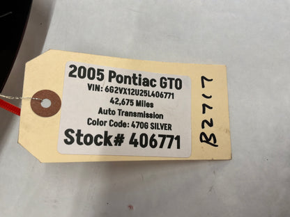 2005 Pontiac GTO RH Passenger Tail Light Taillight Lamp OEM