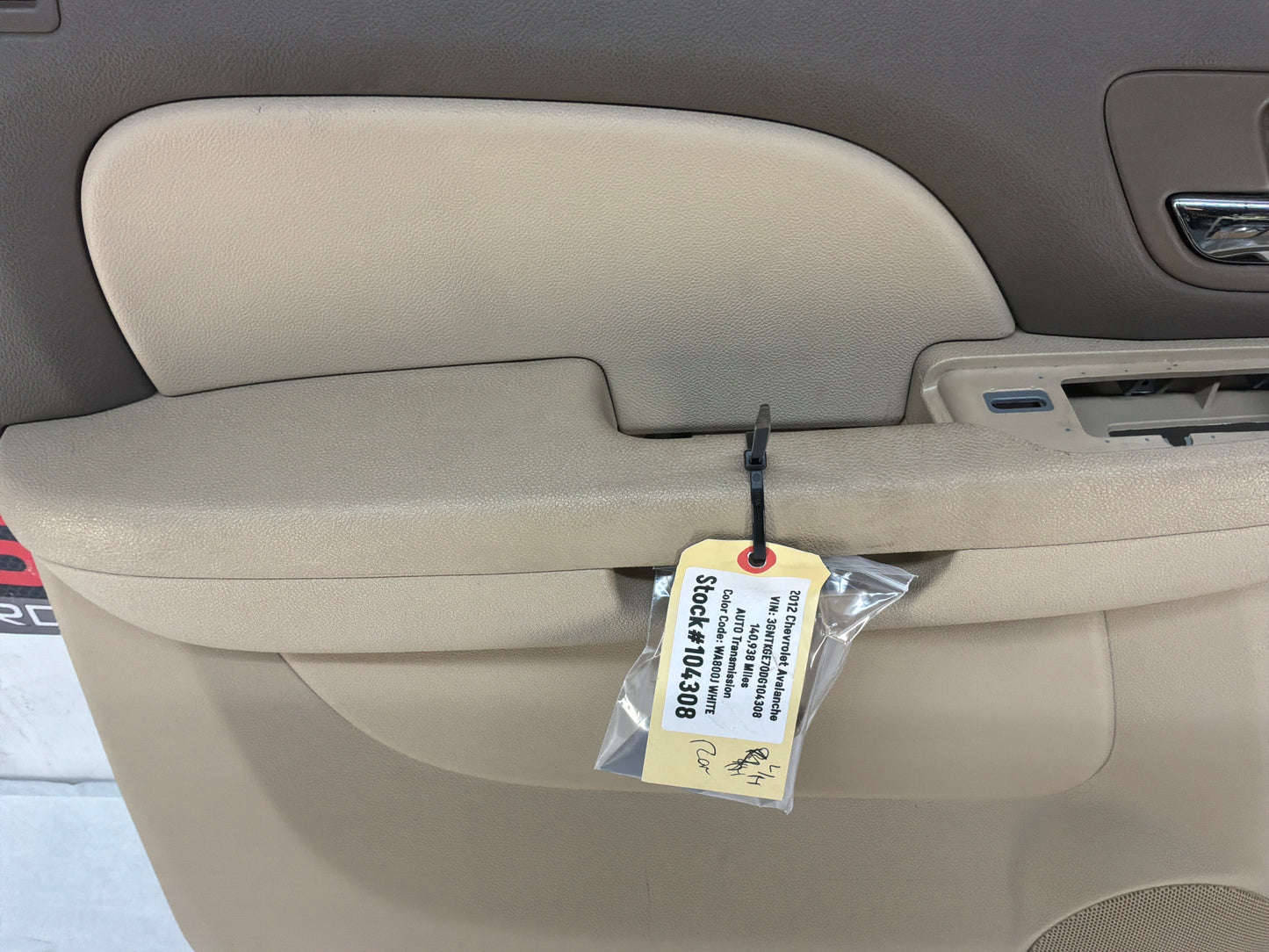 2012 Chevy Avalanche LH Driver Rear Door Panel Cashmere OEM
