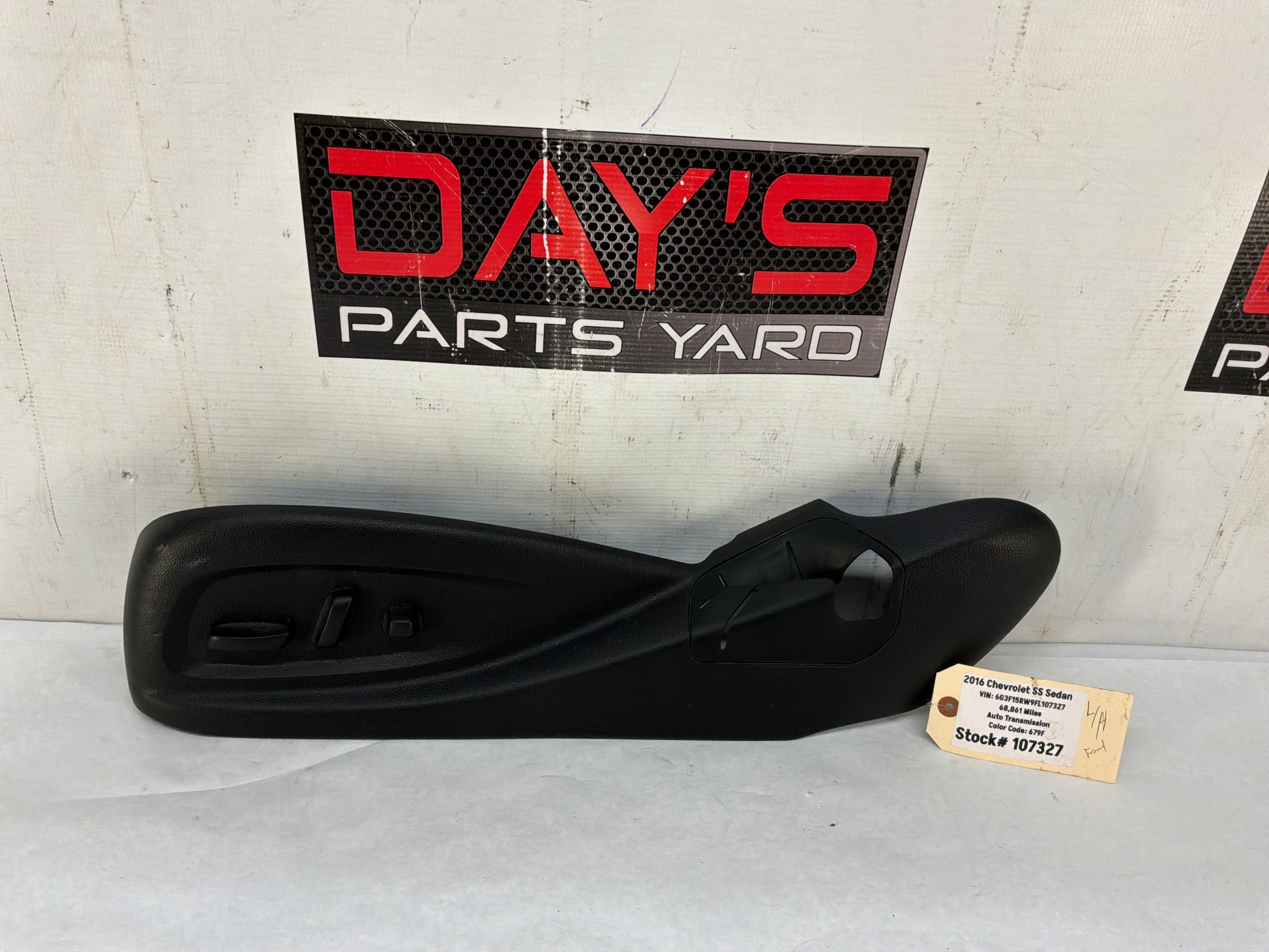 2016 Chevy SS Sedan LH Driver Seat Adjustment Control Switch Outer Finish Cover Panel OEM - Day's Parts Yard