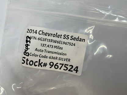 2014 Chevy SS Sedan Steering Wheel Clock Spring OEM