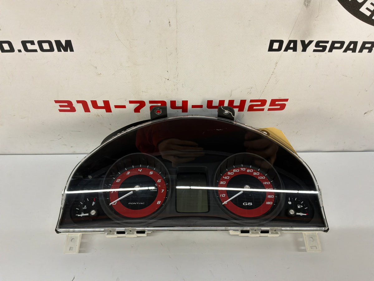 2009 Pontiac G8 GT Gauge Cluster Speedometer Instrument Panel OEM Red Hot - Day's Parts Yard