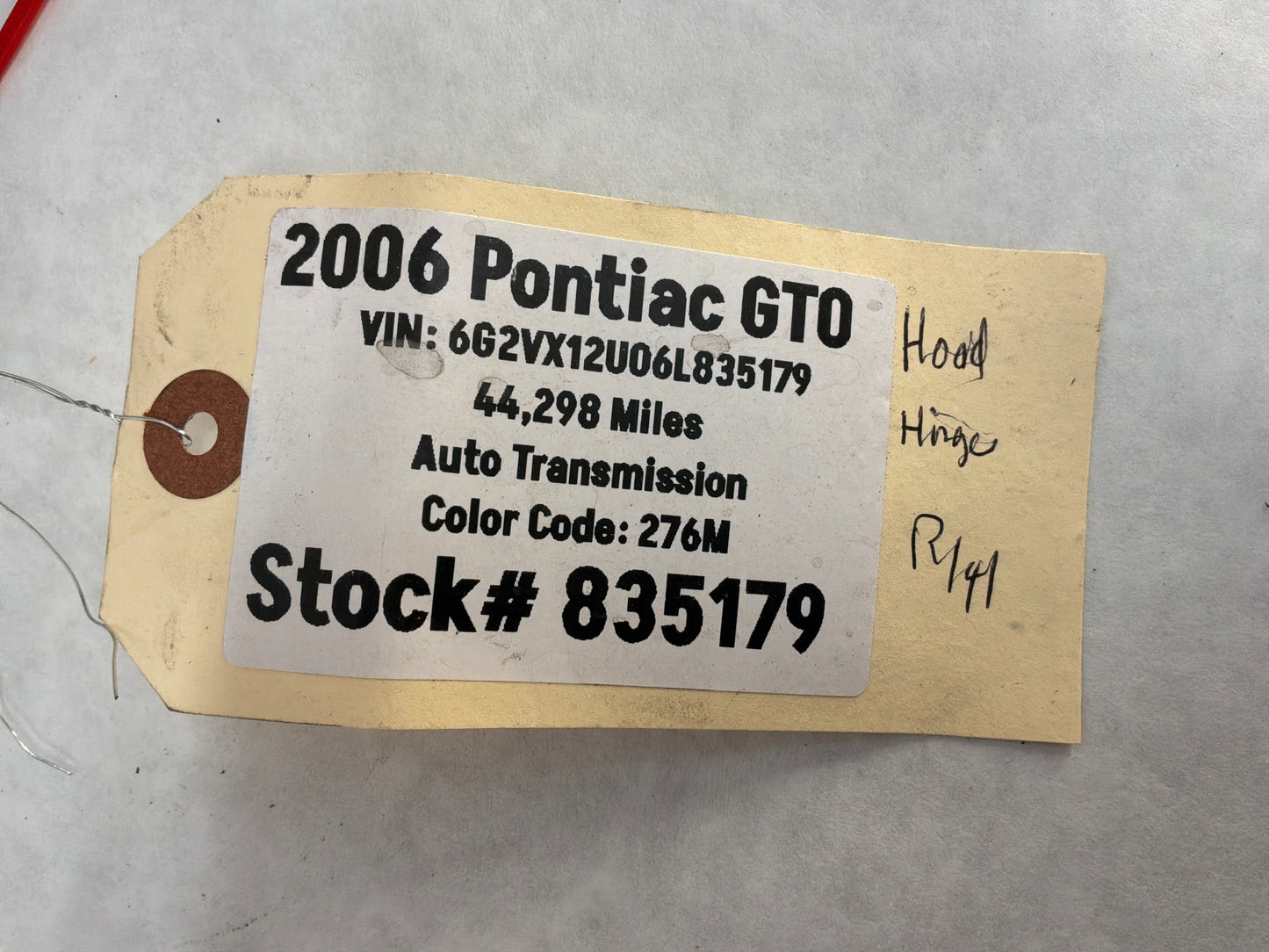 2006 Pontiac GTO RH & LH Hood Hinges Set OEM