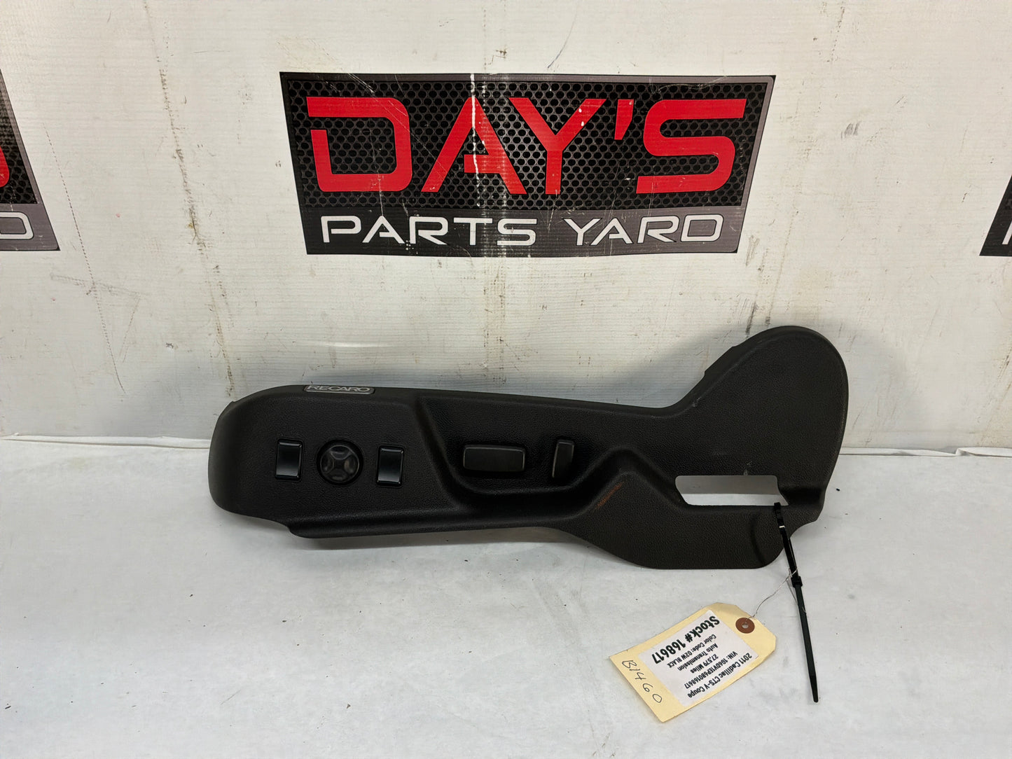 2011 Cadillac CTS-V Coupe LH Driver Recaro Front Seat Controls Buttons Outer Finish Panel OEM