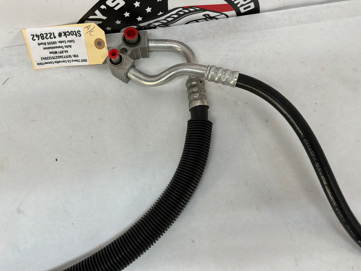 2007 C6 Corvette Convertible Air Conditioner AC Compressor Line Hose Tube OEM