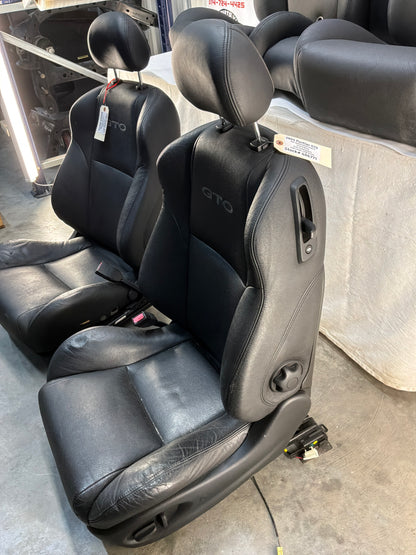 2005 Pontiac GTO Black Leather Front and Rear Seats Set OEM