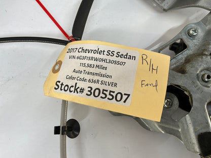 2017 Chevy SS Sedan RH Passenger Rear Window Regulator Motor OEM