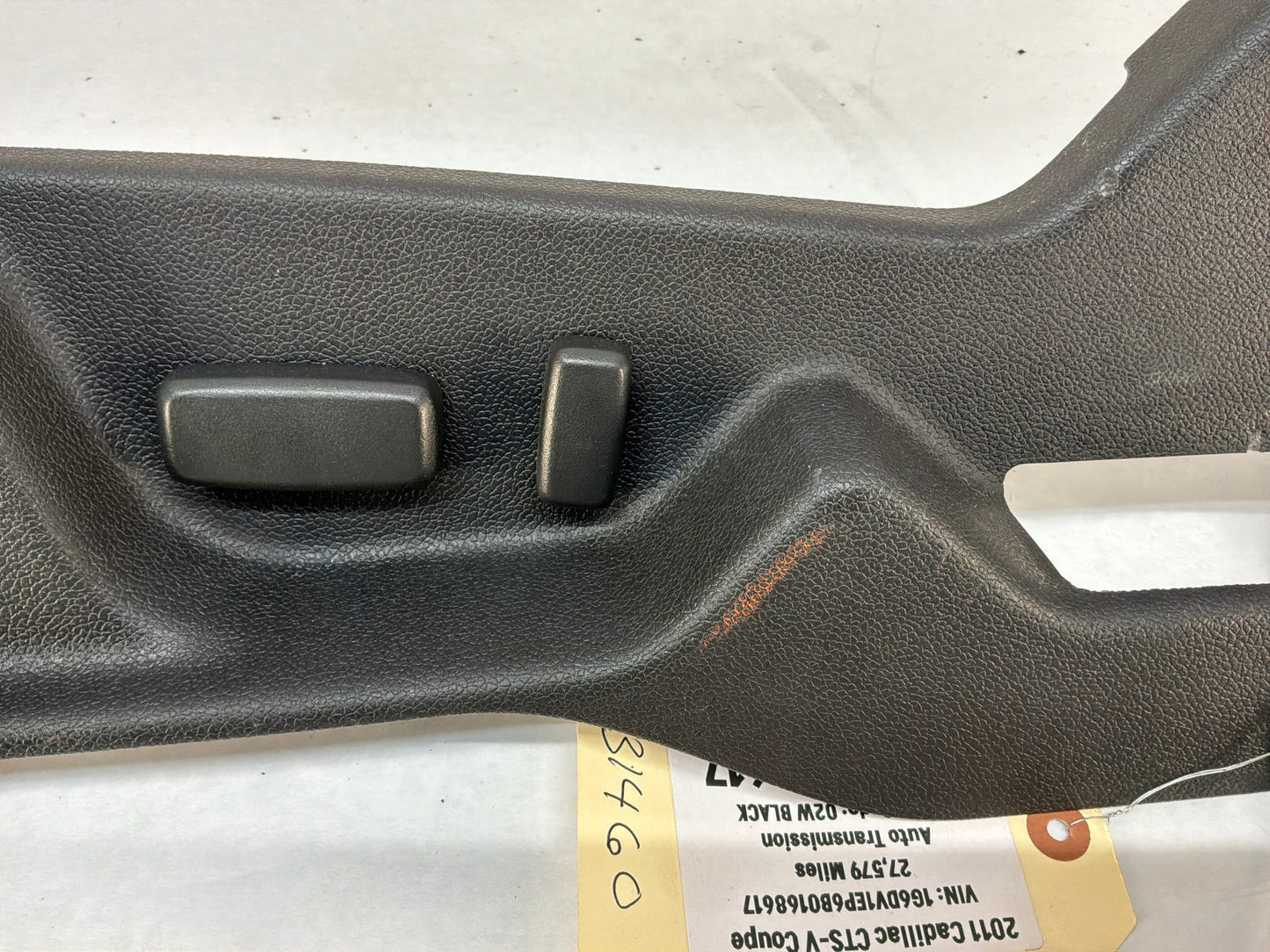 2011 Cadillac CTS-V Coupe LH Driver Recaro Front Seat Controls Buttons Outer Finish Panel OEM