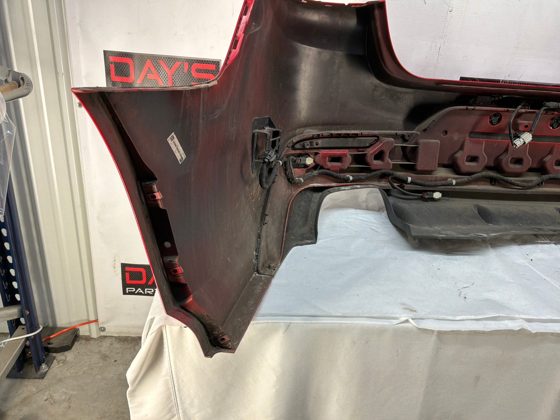 2014 Chevy SS Sedan Complete Rear Bumper Cover Panel Red OEM - Day's Parts Yard