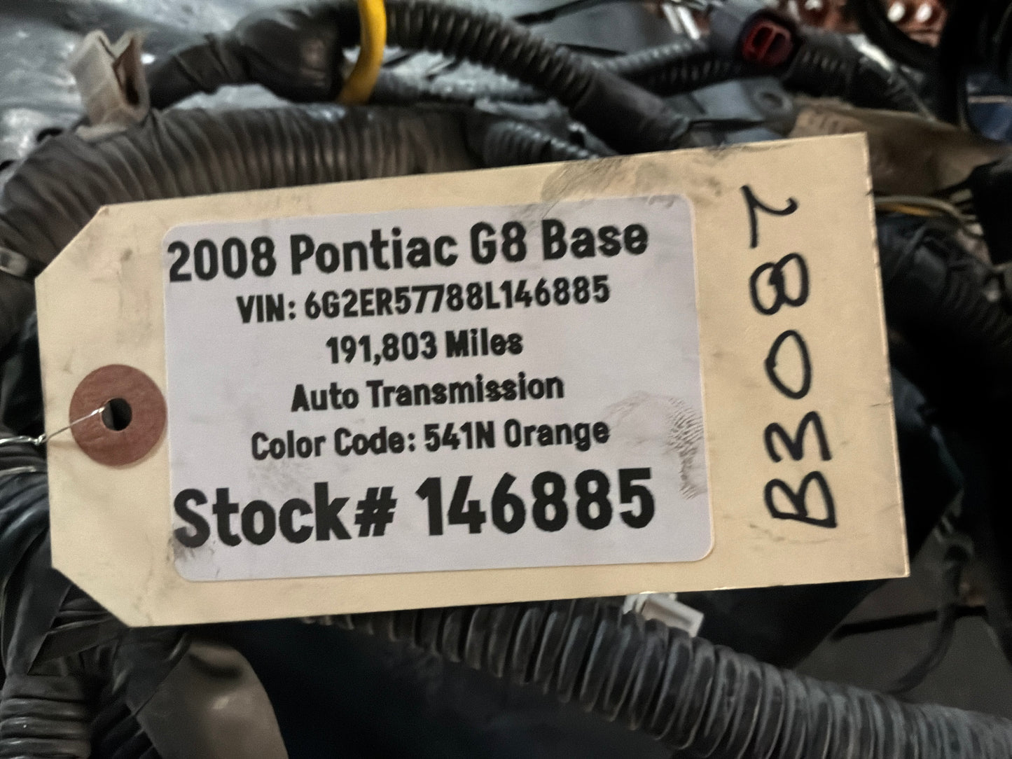 2008 Pontiac G8 Base Radiator Core Support Head Light Lamp Wiring Wire Harness OEM