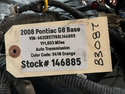2008 Pontiac G8 Base Radiator Core Support Head Light Lamp Wiring Wire Harness OEM