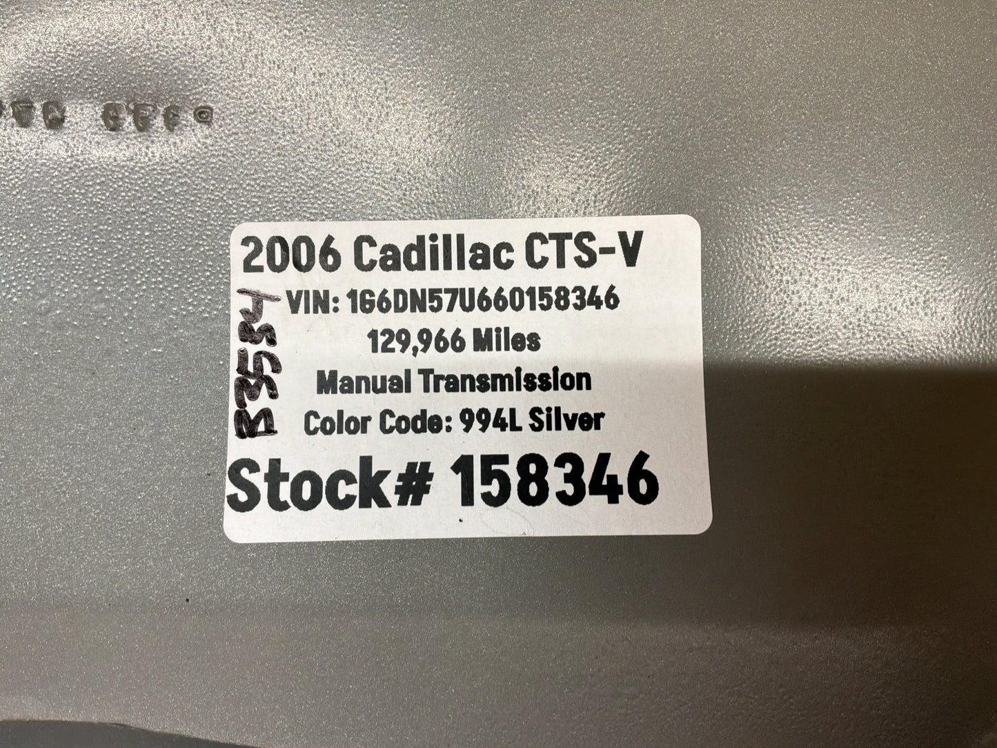 2006 Cadillac CTS-V Trunk Lid Assembly OEM Silver