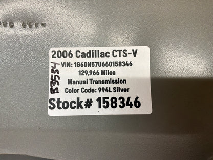 2006 Cadillac CTS-V Trunk Lid Assembly OEM Silver