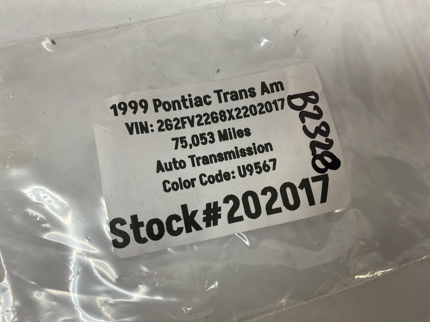 1999 Pontiac Trans Am WS6 Black Seat Belt Shoulder Guides OEM