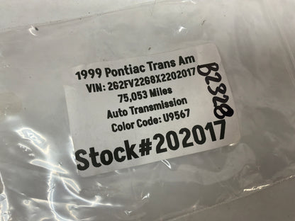 1999 Pontiac Trans Am WS6 Black Seat Belt Shoulder Guides OEM