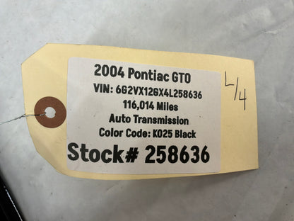 2004 Pontiac GTO LH Driver Exterior Out Side Mirror Black OEM